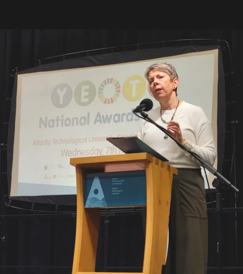 Speaker addressing the YEOTY national awards using StudioRove's av services