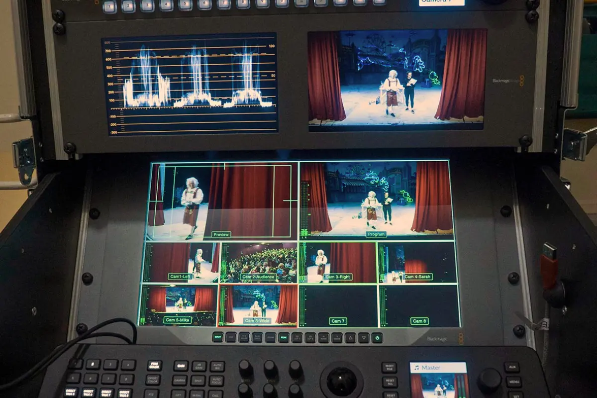 live performance video production in a theatre